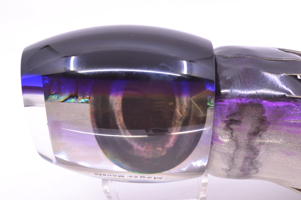 Moyes Lures Skipjack Paua-MOP Black-Purple Back Monsta Teaser 20.4oz FT Vinyl Purple Drip
