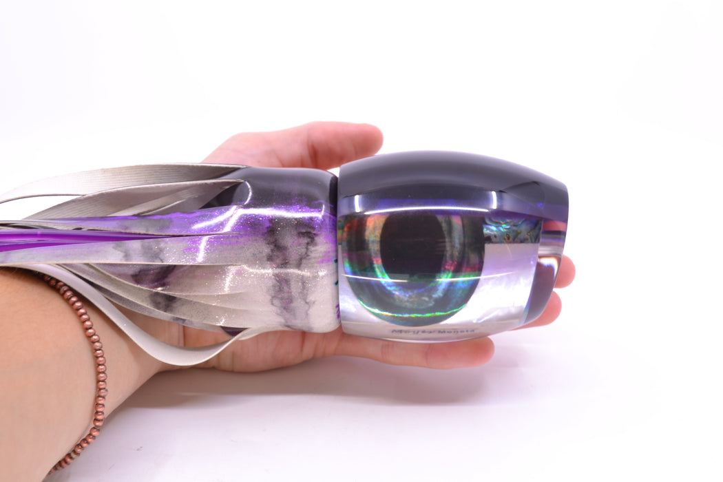 Moyes Lures Skipjack Paua-MOP Black-Purple Back Monsta Teaser 20.4oz FT Vinyl Purple Drip