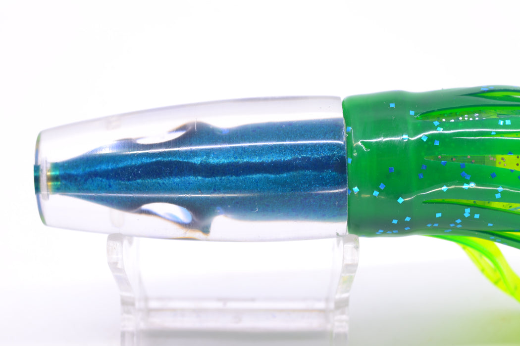 Tsutomu Lures Blue Speckled Blue-Silver Fish Head Ali'i Invert 7" 5.7oz Skirted Mahi