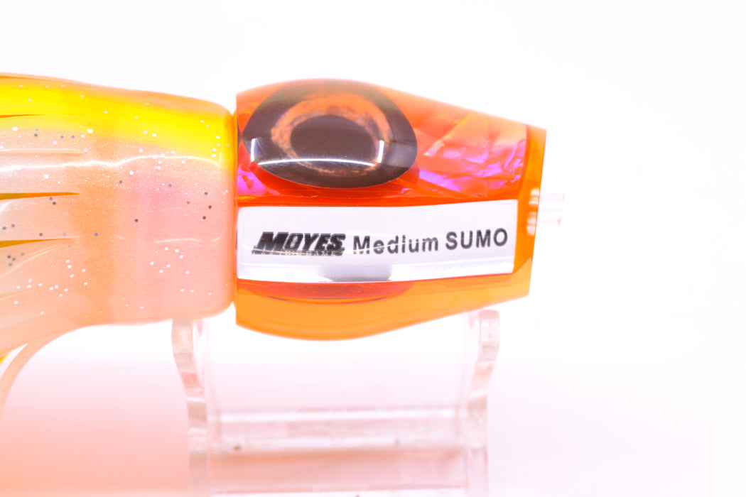 Moyes Lures Orange Dichro Orange Back Medium Sumo 12" 6.8oz Skirted Orange-Yellow-White