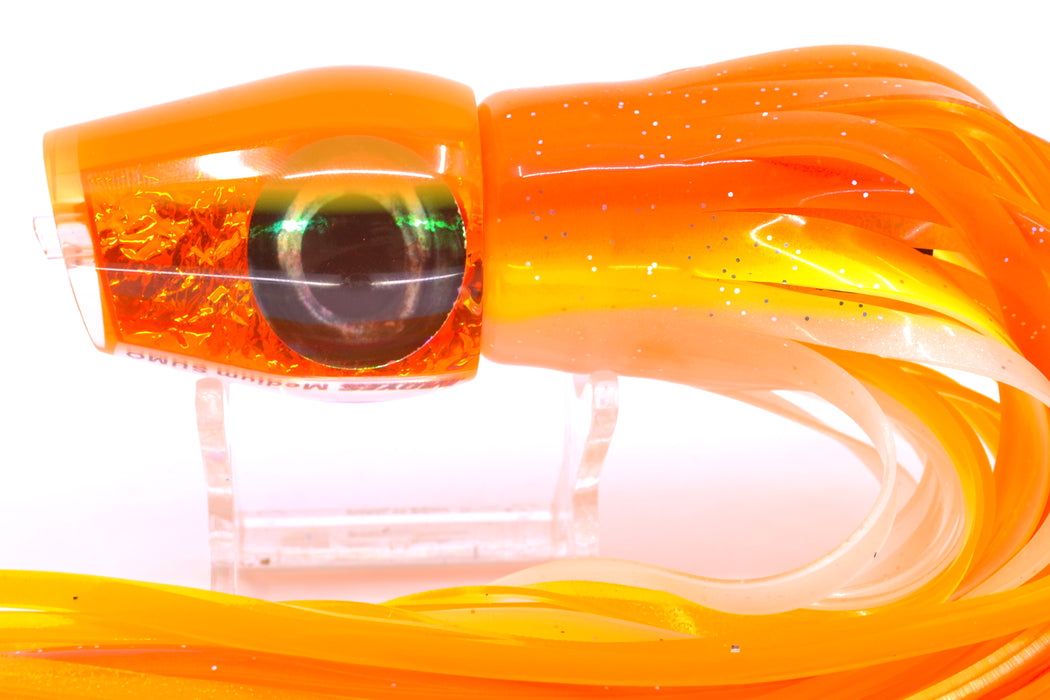 Moyes Lures Orange Dichro Orange Back Medium Sumo 12" 6.8oz Skirted Orange-Yellow-White