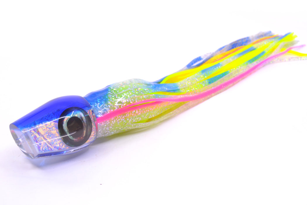 Moyes Lures Ice Rainbow Dichro Blue Back Medium Sumo 12" 6.8oz Skirted Blue Bars