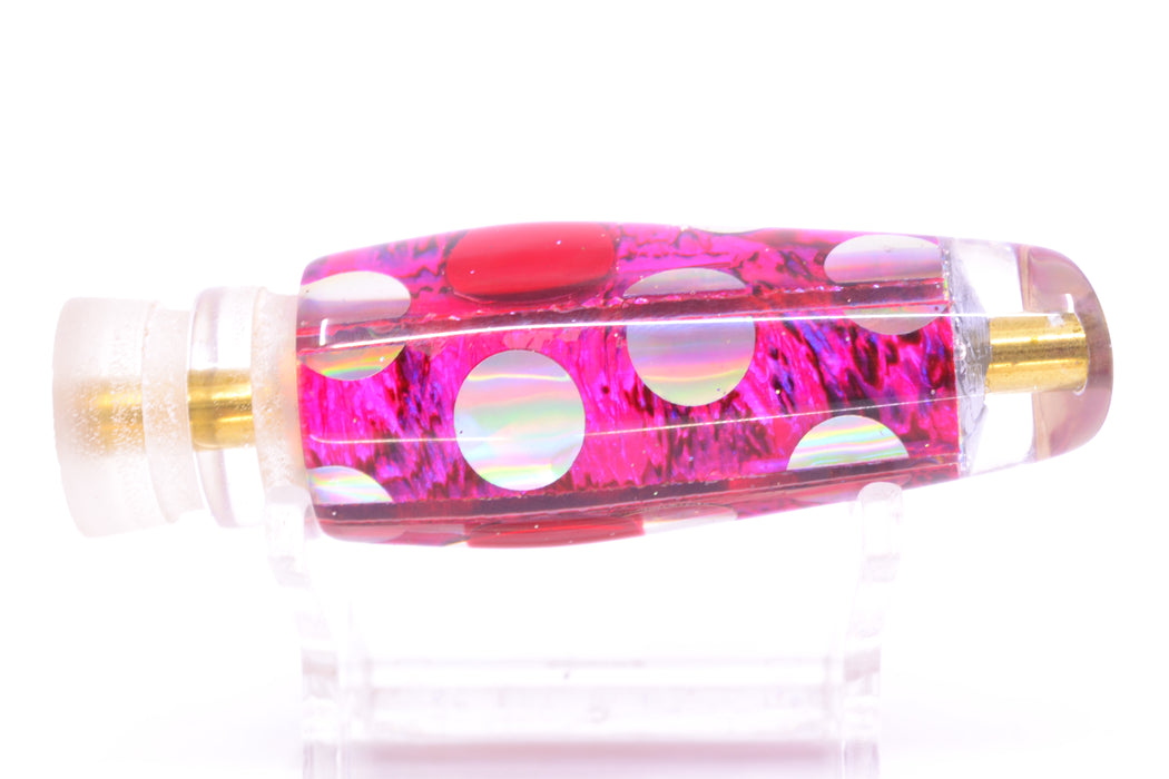Ganku Lures Pink Abalone Silver Rainbow Dots Red Eyes Longneck Cut Face 7" 3.5oz