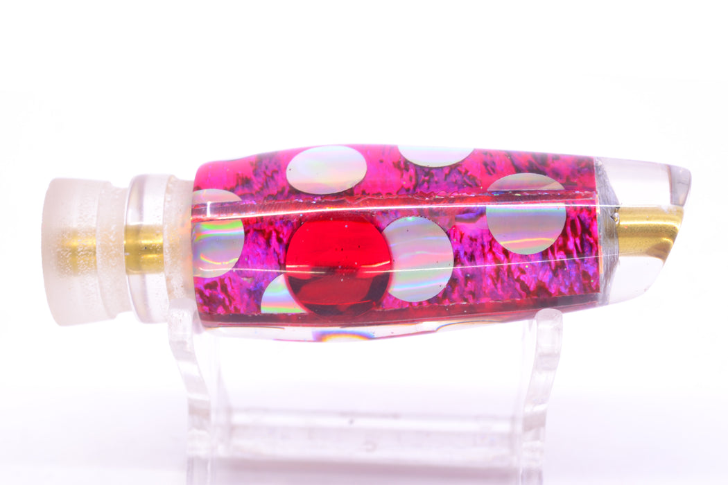Ganku Lures Pink Abalone Silver Rainbow Dots Red Eyes Longneck Cut Face 7" 3.5oz
