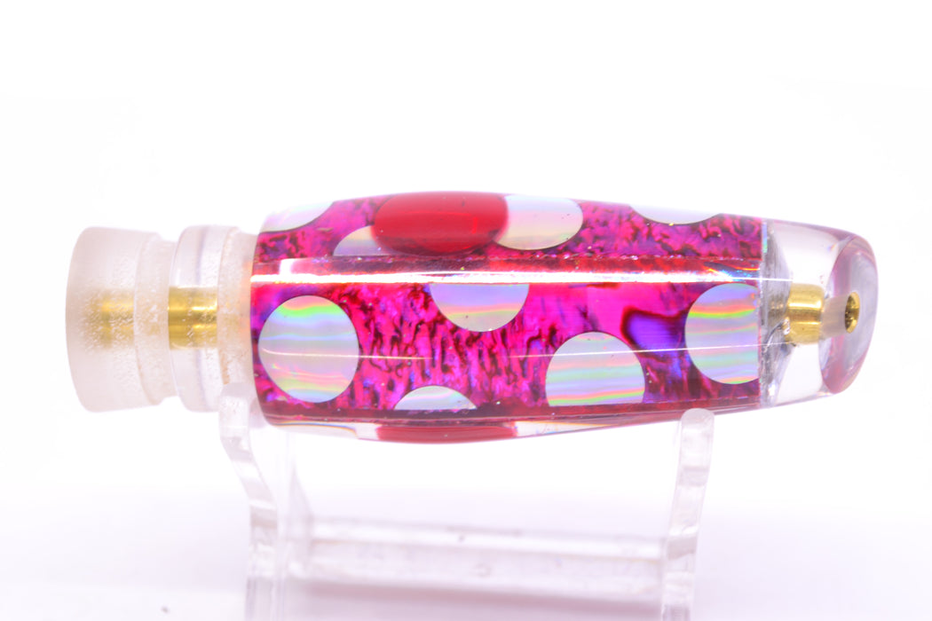Ganku Lures Pink Abalone Silver Rainbow Dots Red Eyes Longneck Cut Face 7" 3.5oz