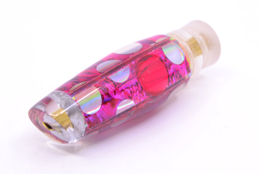 Ganku Lures Pink Abalone Silver Rainbow Dots Red Eyes Longneck Cut Face 7" 3.5oz