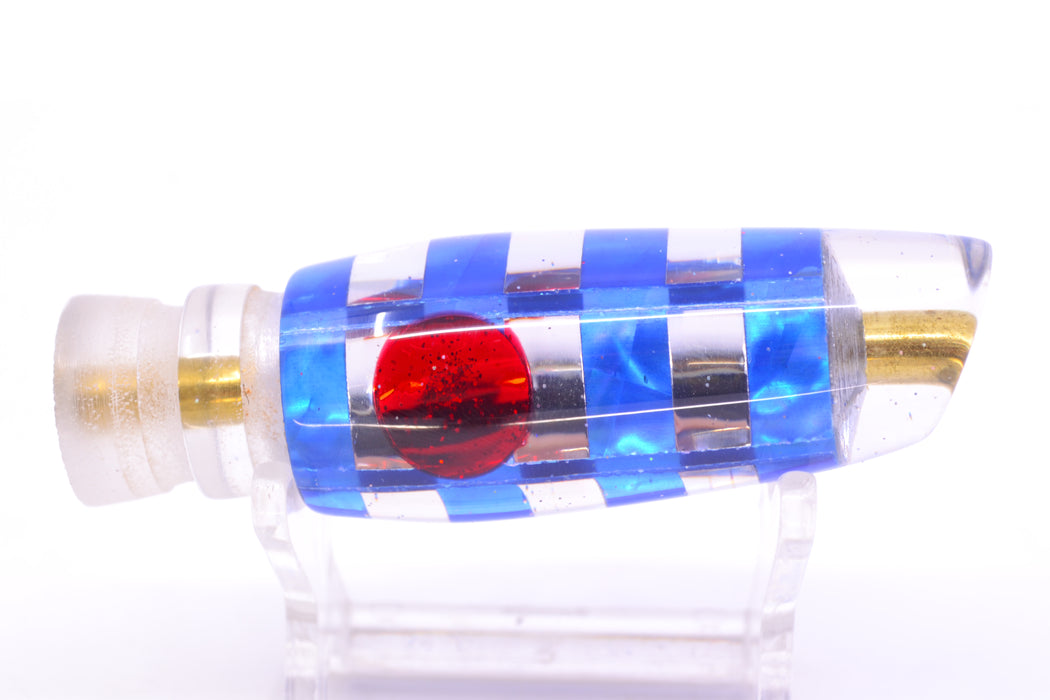 Ganku Lures Blue MOP & Chrome "Zebra" Longneck Cut Face 7" 3.5oz