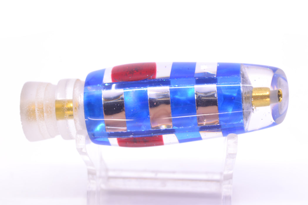 Ganku Lures Blue MOP & Chrome "Zebra" Longneck Cut Face 7" 3.5oz