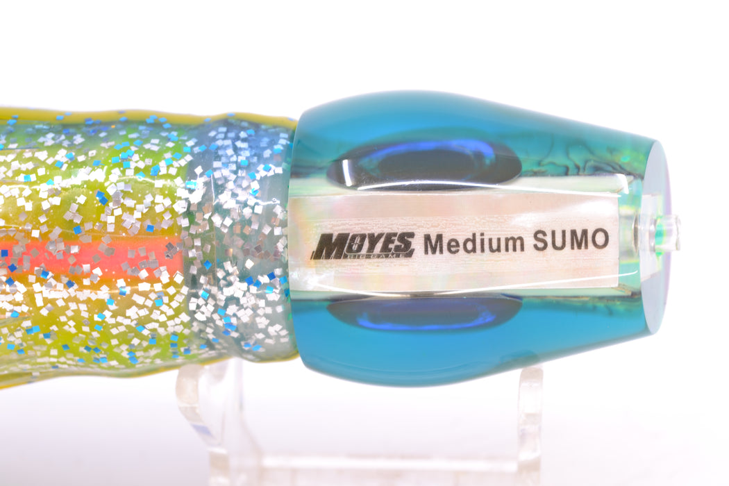 Moyes Lures Yellowfin Paua-MOP Blue-Yellow Back Medium Sumo 12" 6.8oz Skirted