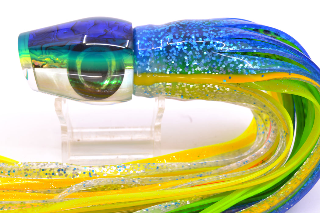 Moyes Lures Yellowfin Paua-MOP Blue-Yellow Back Medium Sumo 12" 6.8oz Skirted