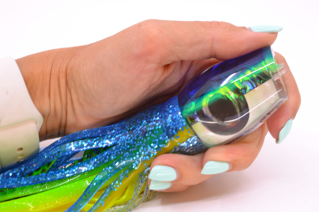 Moyes Lures Yellowfin Paua-MOP Blue-Yellow Back Medium Sumo 12" 6.8oz Skirted