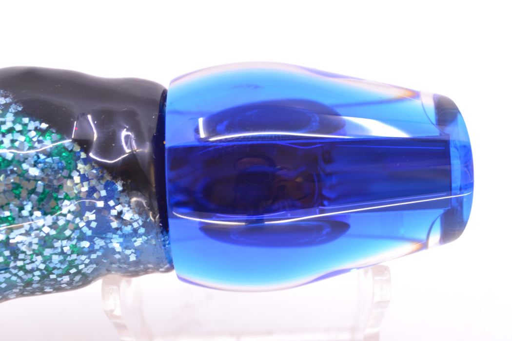 Moyes Lures Clear Mirrored Blue Back Medium Sumo 12" 6.8oz Skirted Evil