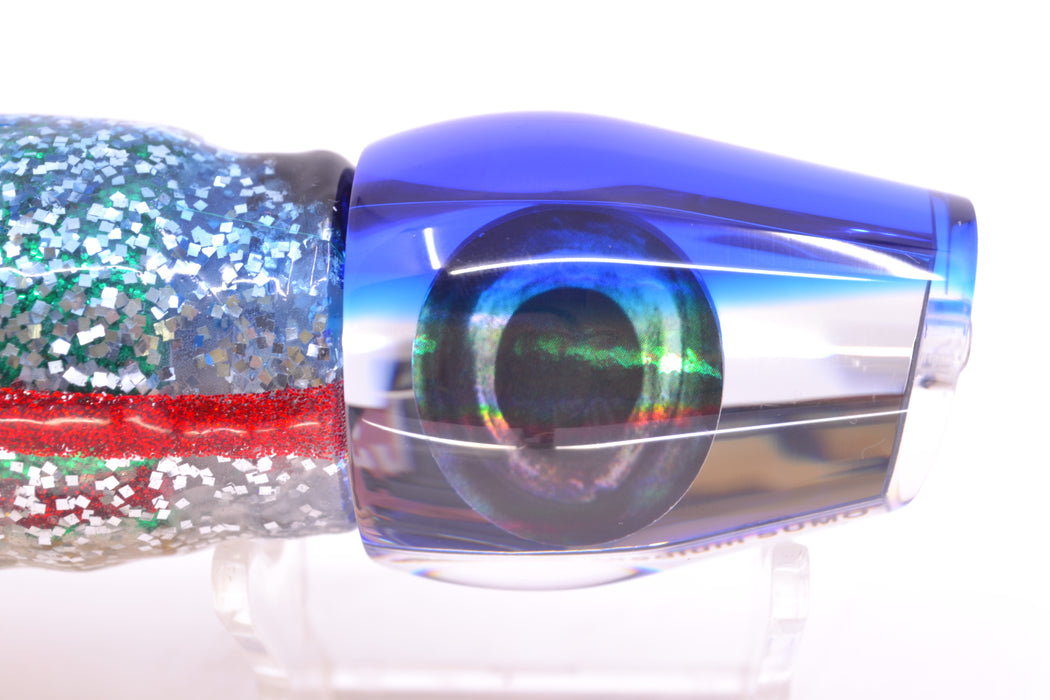 Moyes Lures Clear Mirrored Blue Back Medium Sumo 12" 6.8oz Skirted Evil