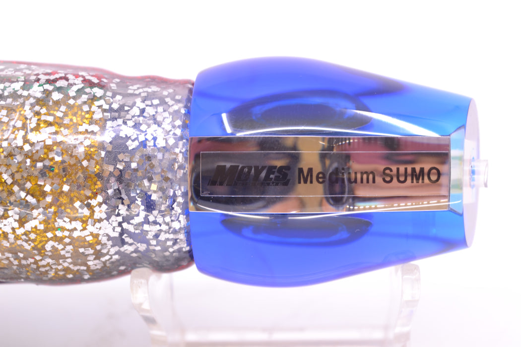 Moyes Lures Clear Mirrored Blue Back Medium Sumo 12" 6.8oz Skirted Evil
