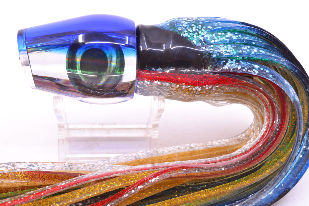 Moyes Lures Clear Mirrored Blue Back Medium Sumo 12" 6.8oz Skirted Evil