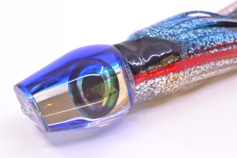 Moyes Lures Clear Mirrored Blue Back Medium Sumo 12" 6.8oz Skirted Evil