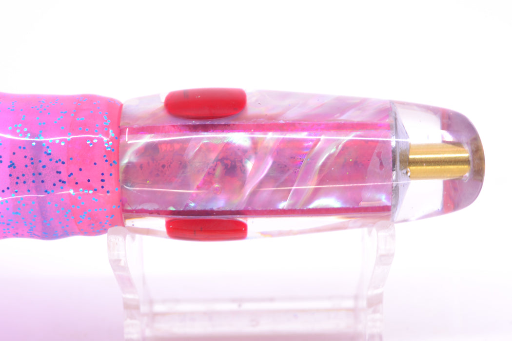 Ganku Lures Pink MOP Red Eyes Longneck Cut Face 7" 4.4oz Skirted Mavis