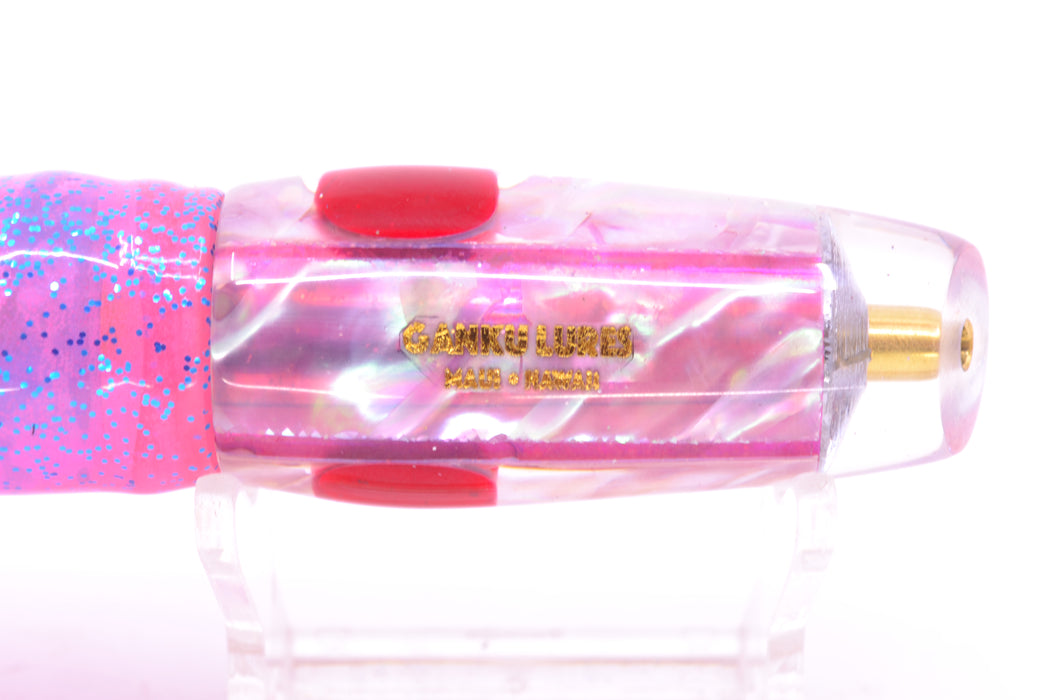 Ganku Lures Pink MOP Red Eyes Longneck Cut Face 7" 4.4oz Skirted Mavis