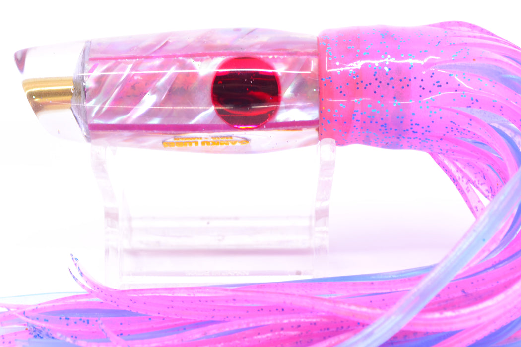 Ganku Lures Pink MOP Red Eyes Longneck Cut Face 7" 4.4oz Skirted Mavis