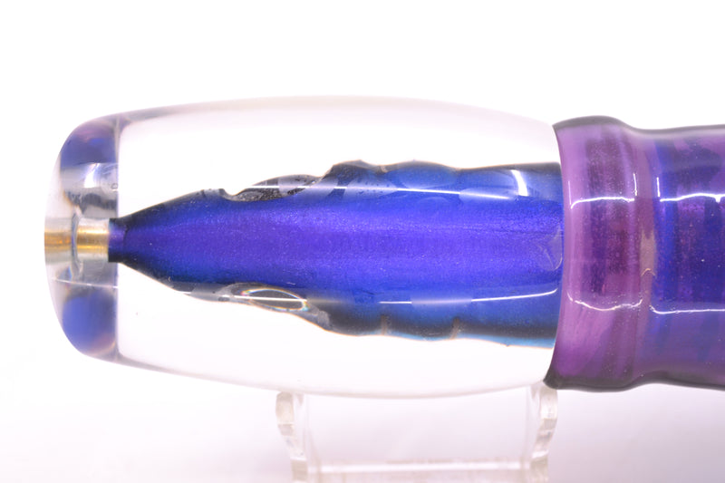 Tsutomu Lures “Hardline Aku” Fish Head Super Moke 14" 12oz Skirted Purple Skipjack
