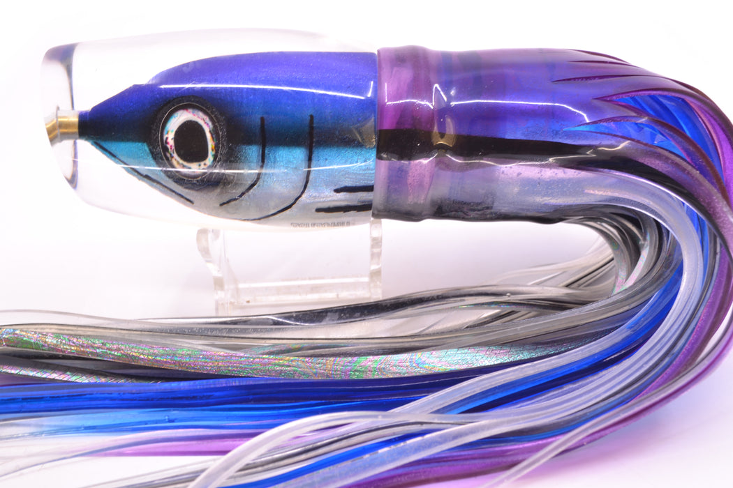 Tsutomu Lures “Hardline Aku” Fish Head Super Moke 14" 12oz Skirted Purple Skipjack