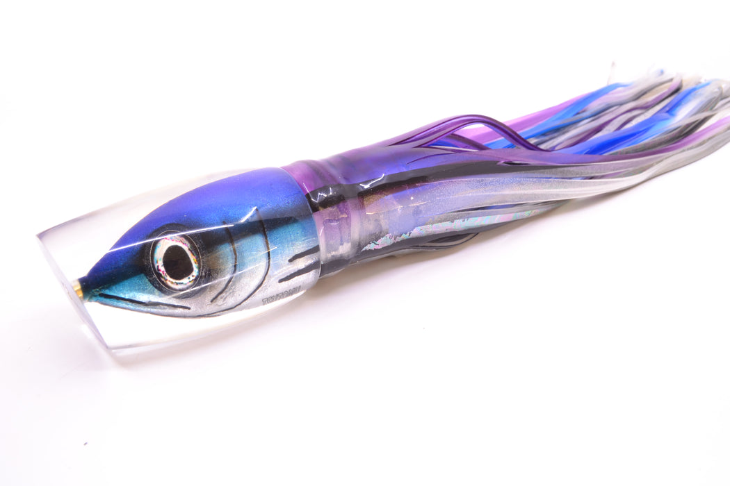 Tsutomu Lures “Hardline Aku” Fish Head Super Moke 14" 12oz Skirted Purple Skipjack