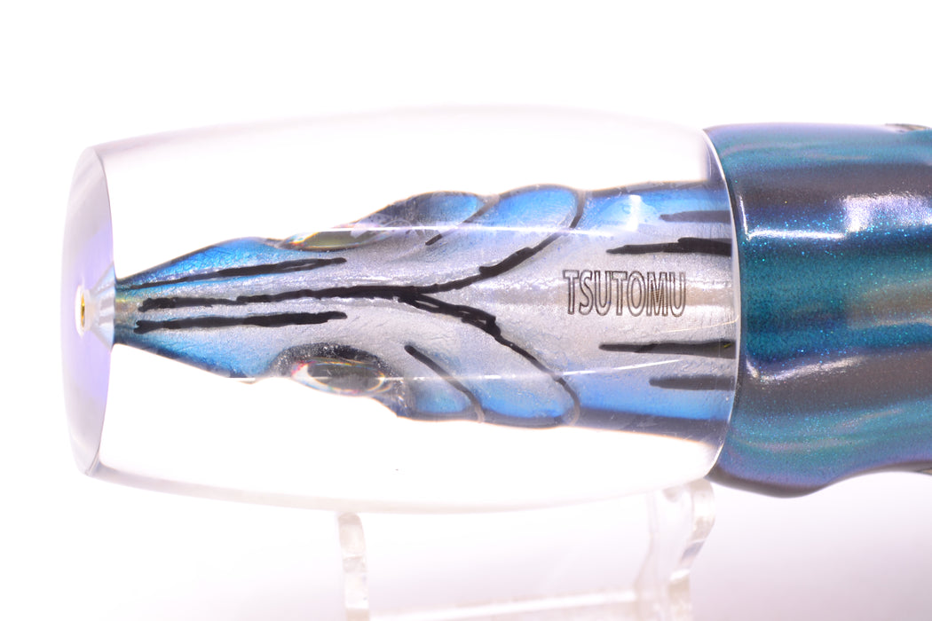 Tsutomu Lures "Hardline Aku" Fish Head Super Moke 14" 10.3oz Fire Tailz Skipjack