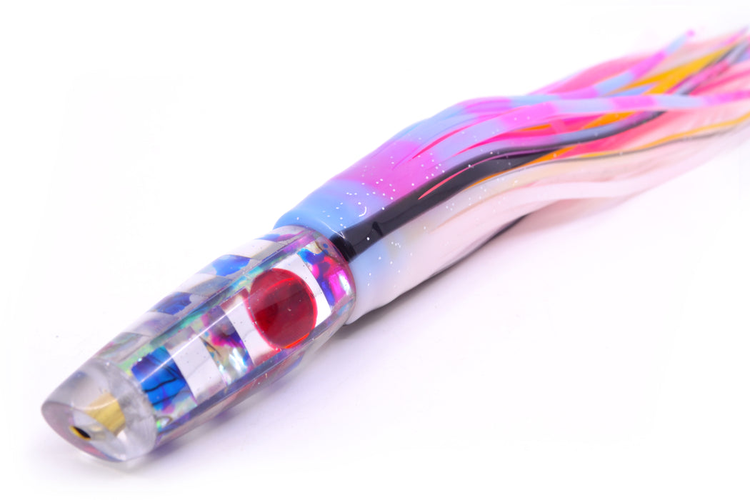Ganku Lures Blue-Purple MOP & Chrome "Zebra" Longneck Cut Face 7" 4.4oz Skirted Gay Bob