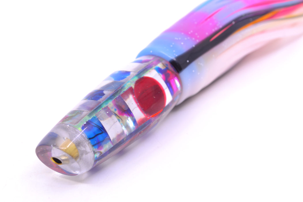 Ganku Lures Blue-Purple MOP & Chrome "Zebra" Longneck Cut Face 7" 4.4oz Skirted Gay Bob