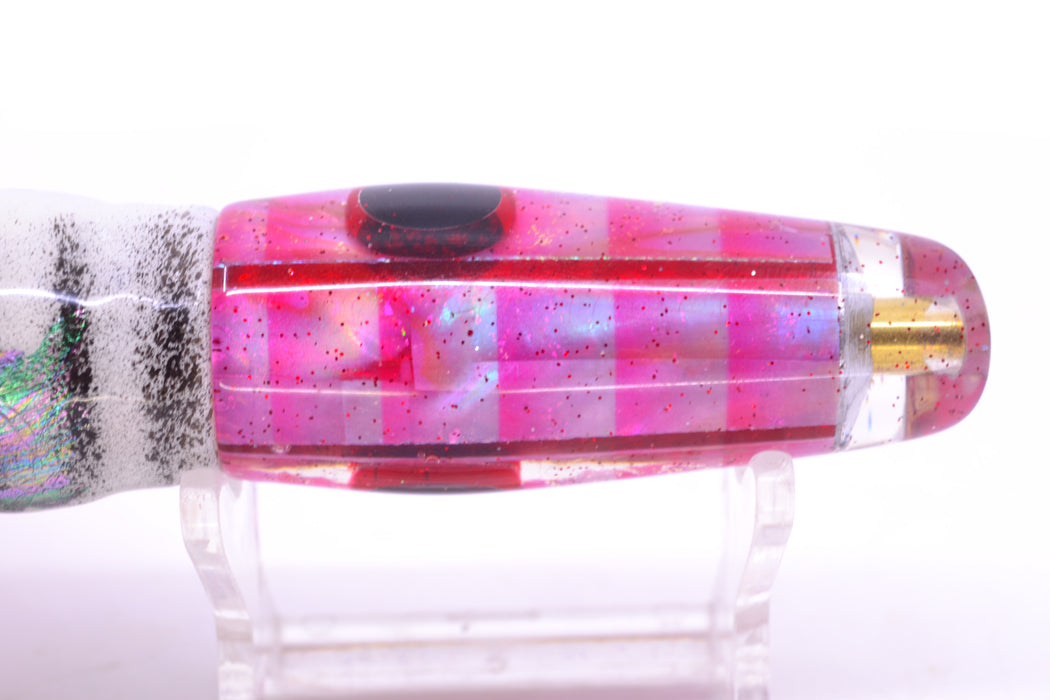 Ganku Lures "Tuna Crab/Red Shrimp" Longneck Cut Face 7" 4.4oz Skirted White Aurora