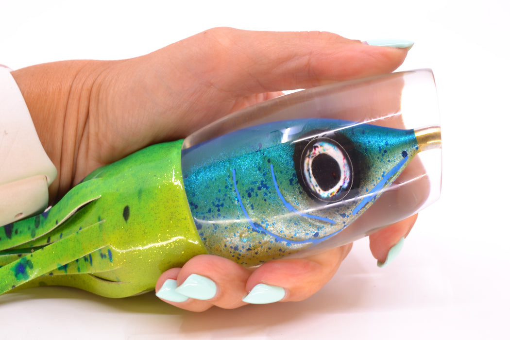 Tsutomu Lures "Mahi to Da Max" Fish Head Super Moke 14" 10.3oz Fire Tailz Mahi