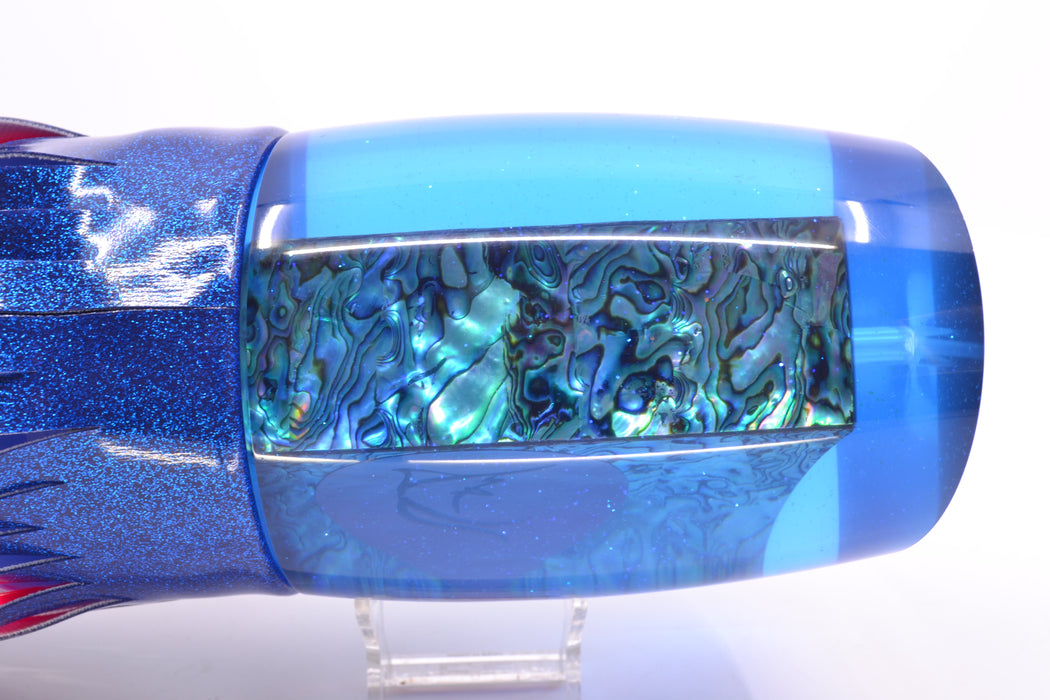 Bonze Lures Blue Paua Shell Red Eyes Chocolate Thunder Teaser 48oz Blue Vinyl