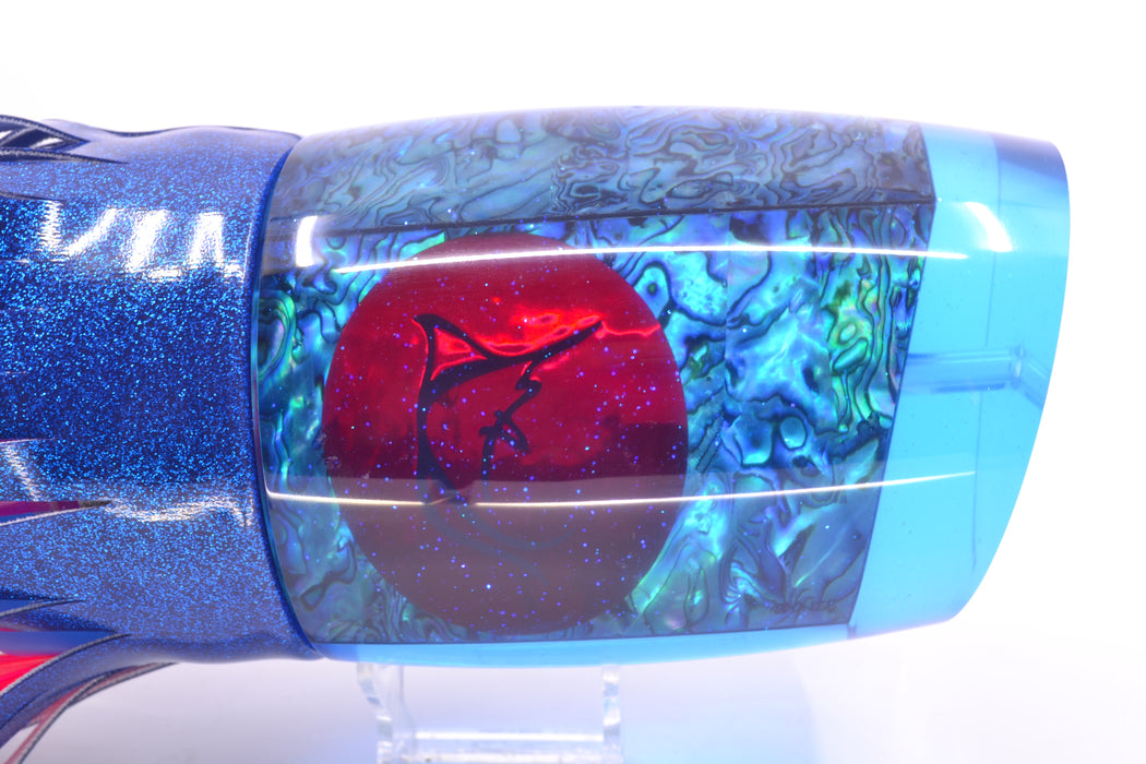 Bonze Lures Blue Paua Shell Red Eyes Chocolate Thunder Teaser 48oz Blue Vinyl