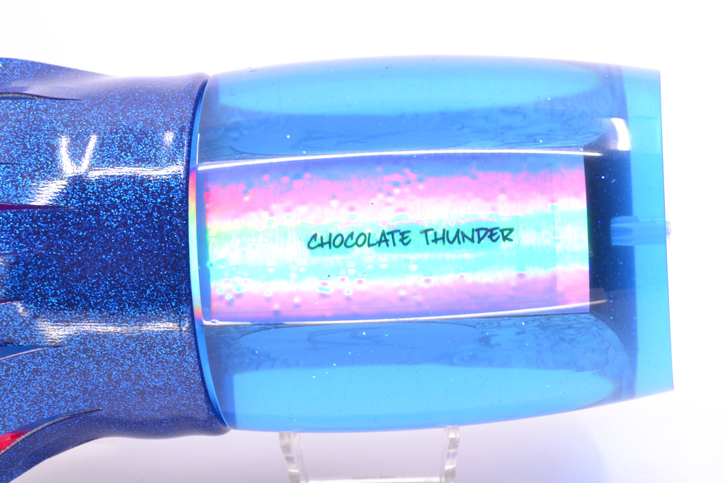 Bonze Lures Blue Paua Shell Red Eyes Chocolate Thunder Teaser 48oz Blue Vinyl