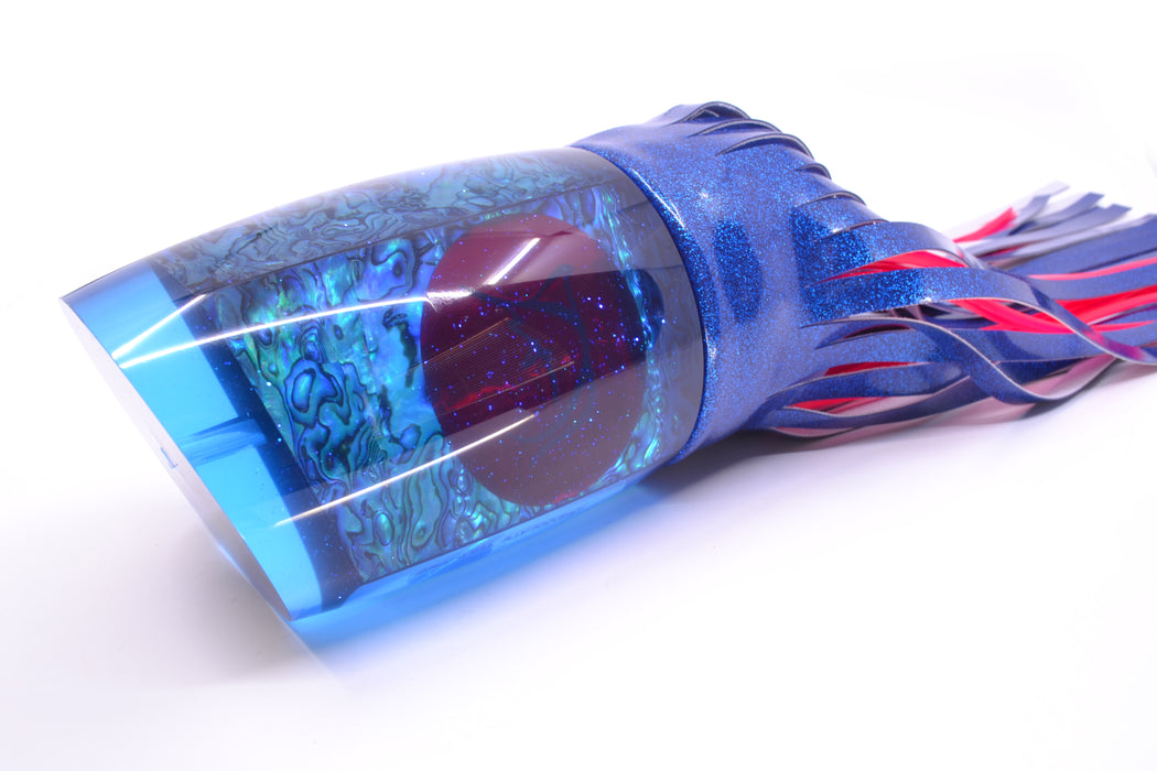 Bonze Lures Blue Paua Shell Red Eyes Chocolate Thunder Teaser 48oz Blue Vinyl