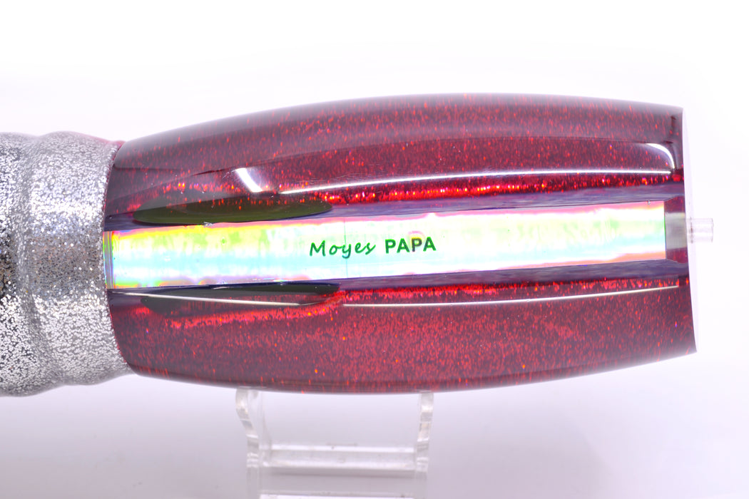 Moyes Lures Rainbow MOP Black-Red Back Papa Teaser 31oz Skirted Red Aurora
