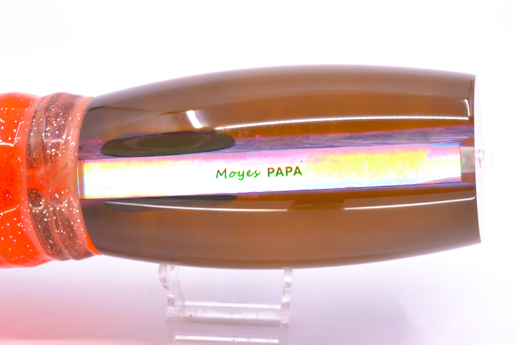Moyes Lures Rainbow MOP Black-Pink Back Papa Teaser 31oz Skirted Root Beer-Petrolero