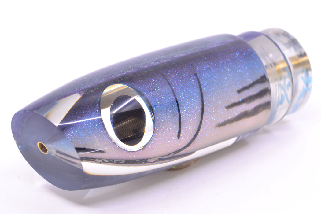 Joe Yee by KEGZ-Niiyama Collab Blue Skipjack Fish Head Purple Back Super Plunger 14" 7.2oz