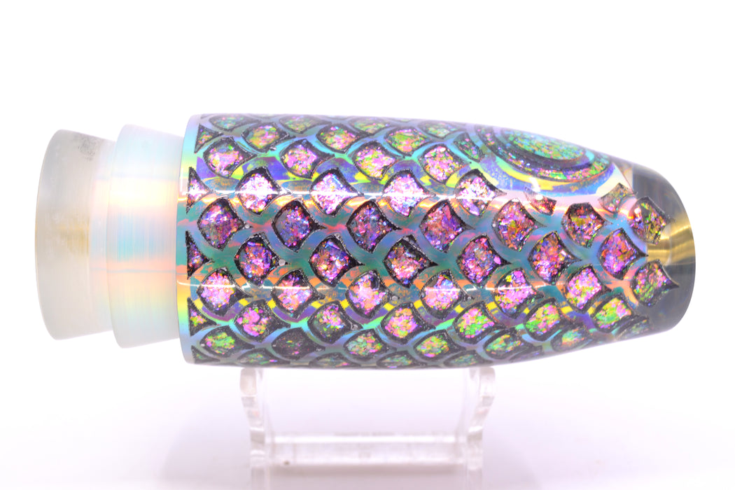 Joe Yee by KEGZ-Niiyama Collab Ice Rainbow Pearl Rainbow Flake Scales Super Plunger 14" 7.2oz