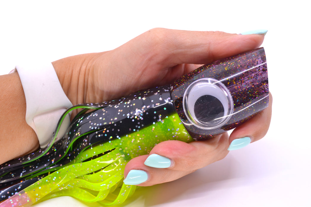 Joe Yee Lures by KEGZ Transparent Purple Rainbow Flake Apollo 12" 7.4oz Skirted Magic Johnson