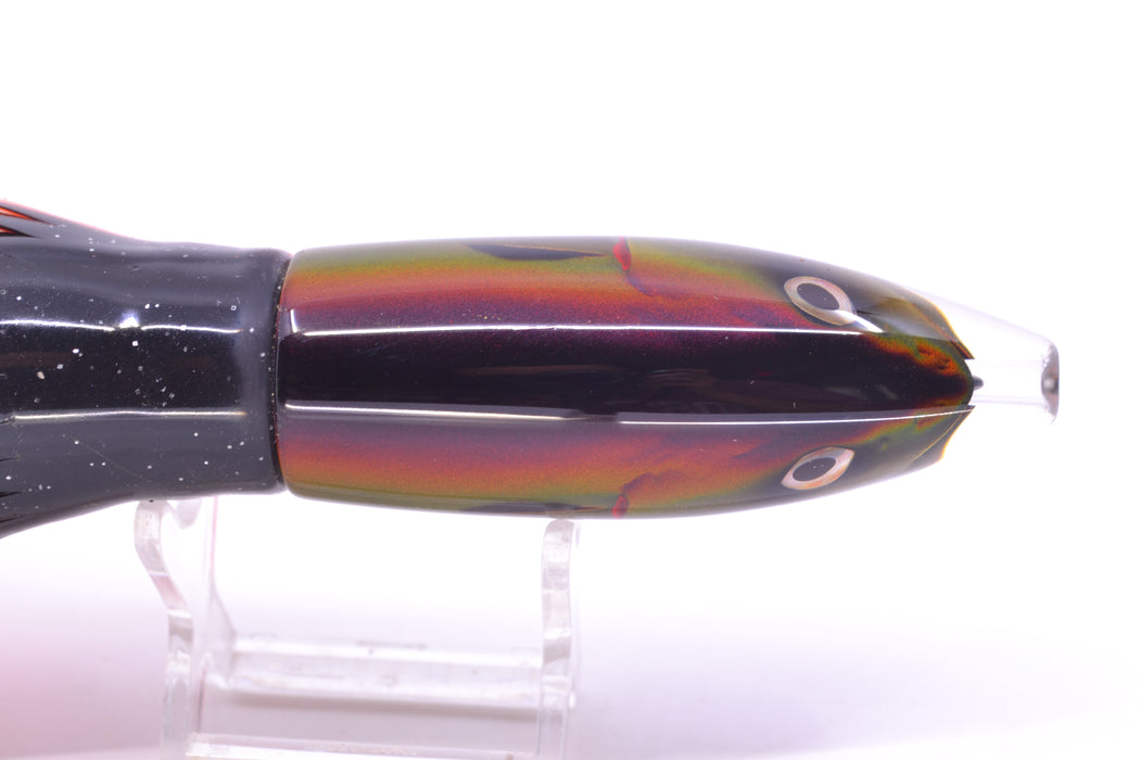 JB Signature Lures Black-Root Beer-Silver Fish Head Medium Barrel Bomb 9" 5.5oz Skirted