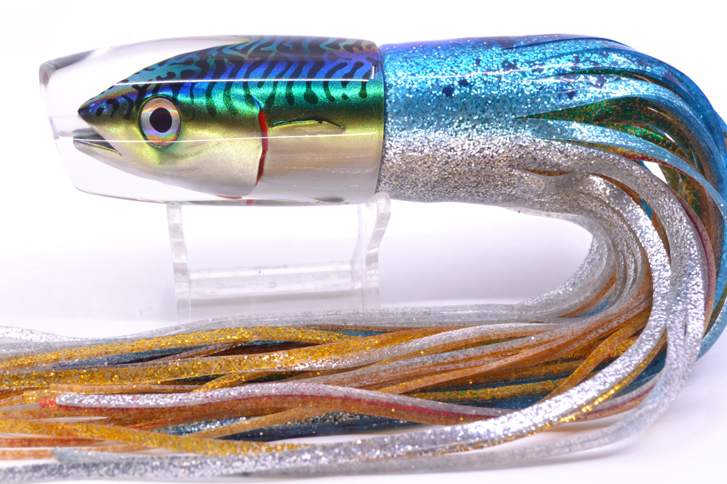 JB Signature Lures Green-Blue Mackerel Medium Plunger 9" 5oz Skirted
