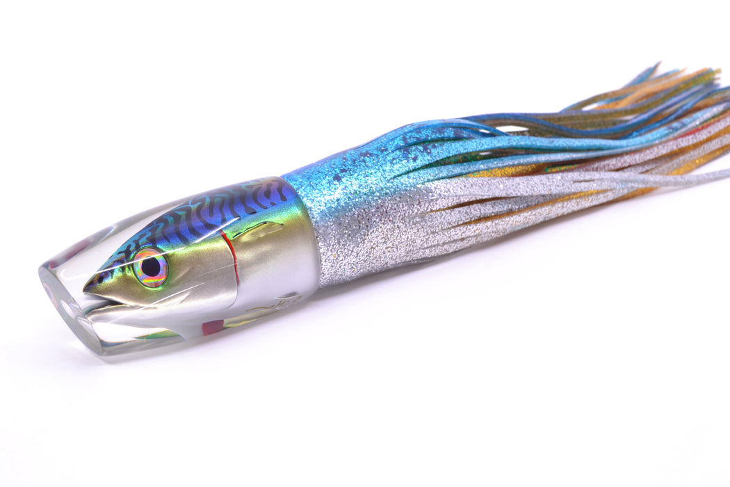 JB Signature Lures Green-Blue Mackerel Medium Plunger 9" 5oz Skirted