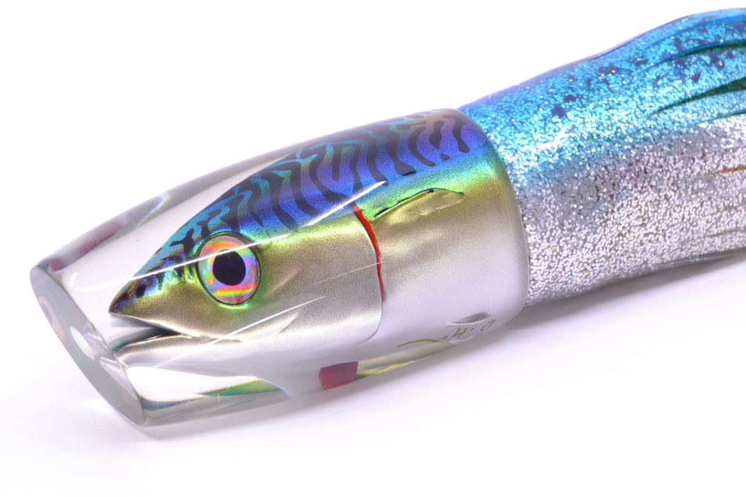 JB Signature Lures Green-Blue Mackerel Medium Plunger 9" 5oz Skirted