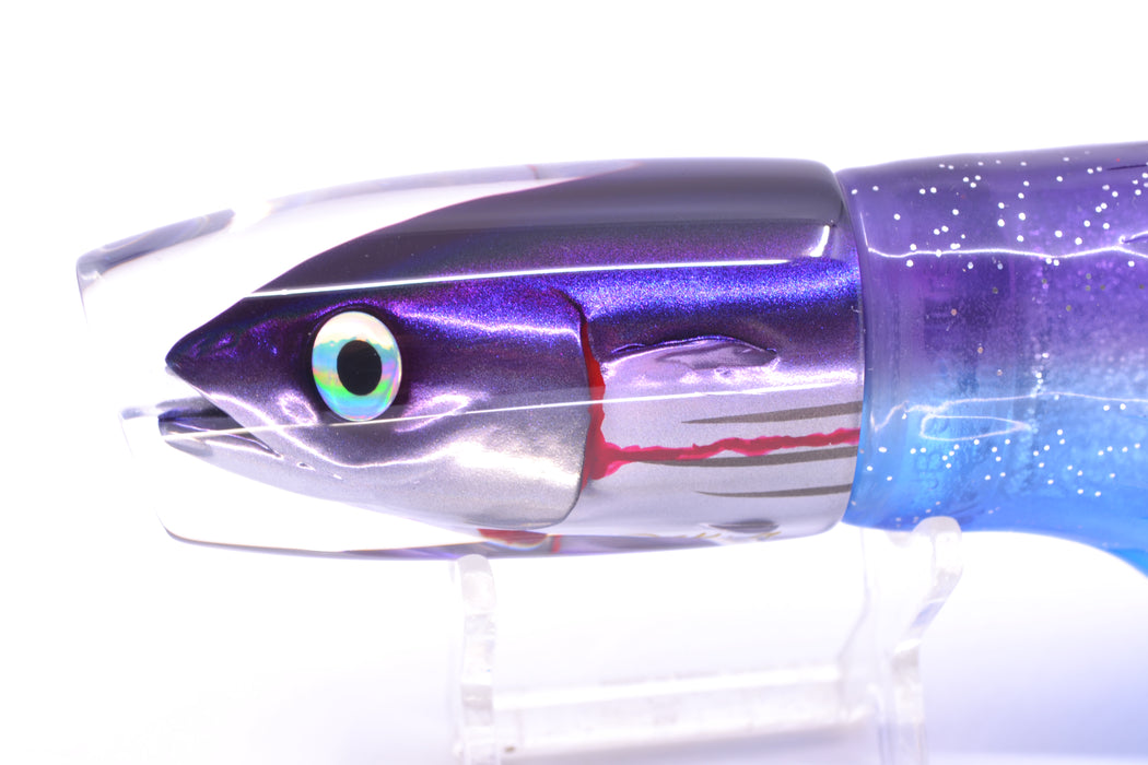 JB Signature Lures Bleeding Purple Skipjack Medium Plunger 9" 5oz Skirted Purple-Blue