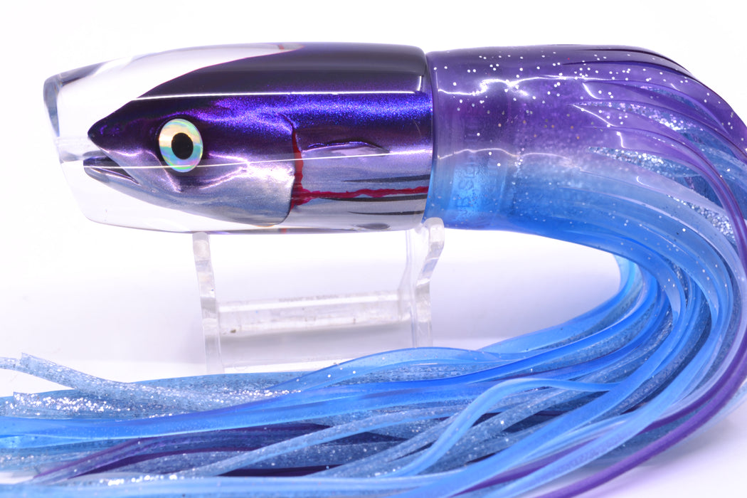 JB Signature Lures Bleeding Purple Skipjack Medium Plunger 9" 5oz Skirted Purple-Blue