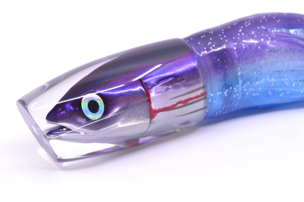 JB Signature Lures Bleeding Purple Skipjack Medium Plunger 9" 5oz Skirted Purple-Blue