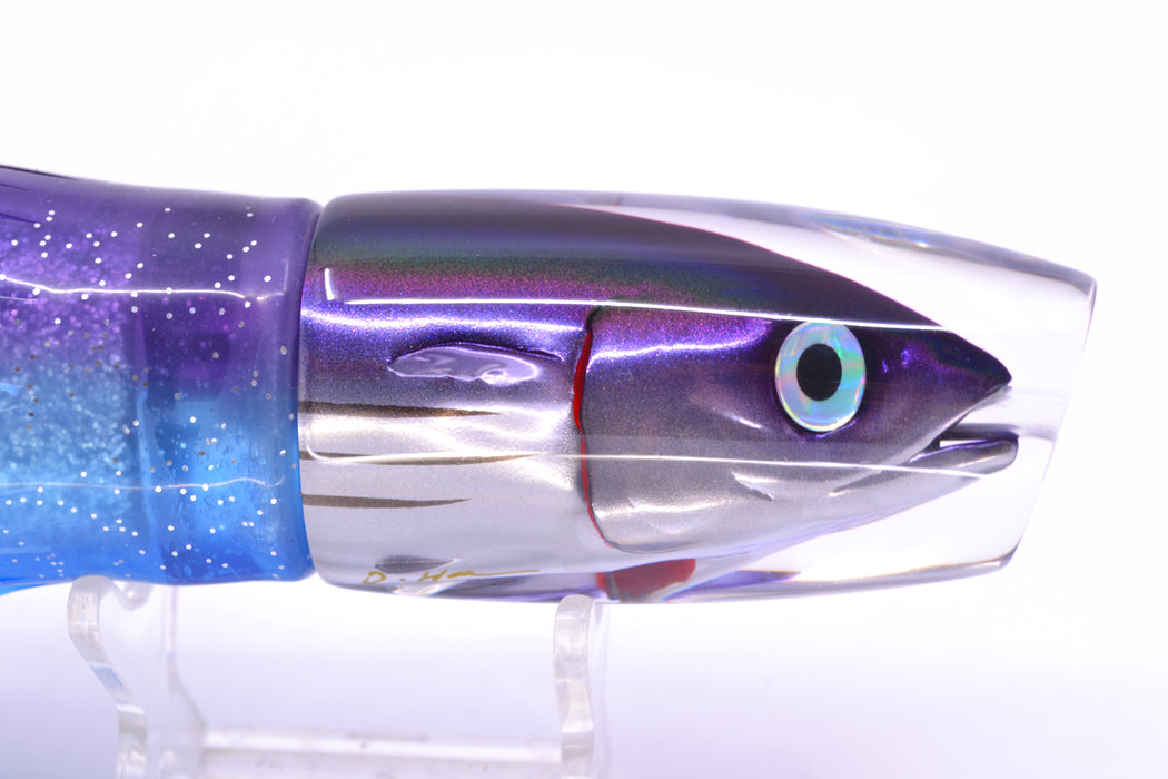JB Signature Lures Purple Skipjack Medium Plunger 9" 5oz Skirted Purple-Blue