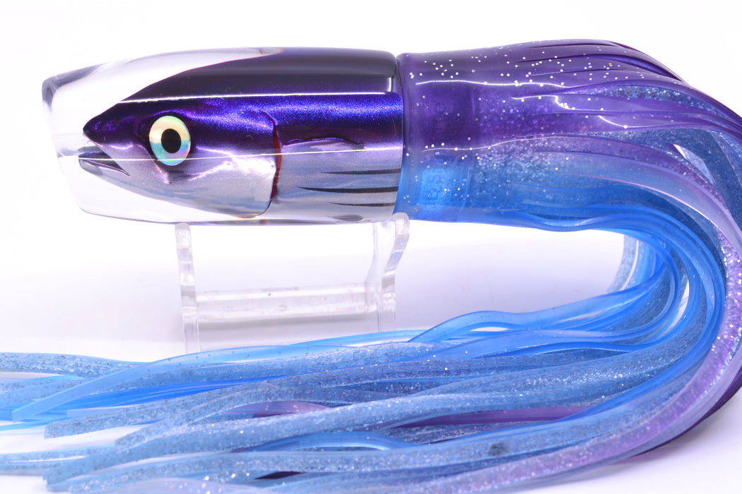 JB Signature Lures Purple Skipjack Medium Plunger 9" 5oz Skirted Purple-Blue