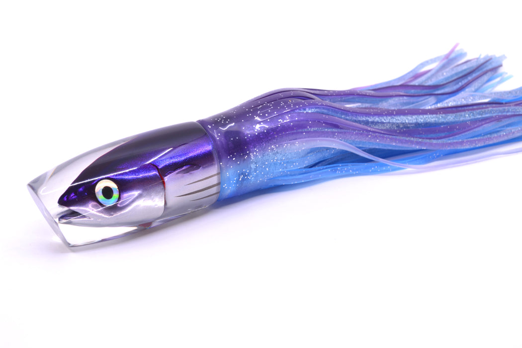 JB Signature Lures Purple Skipjack Medium Plunger 9" 5oz Skirted Purple-Blue